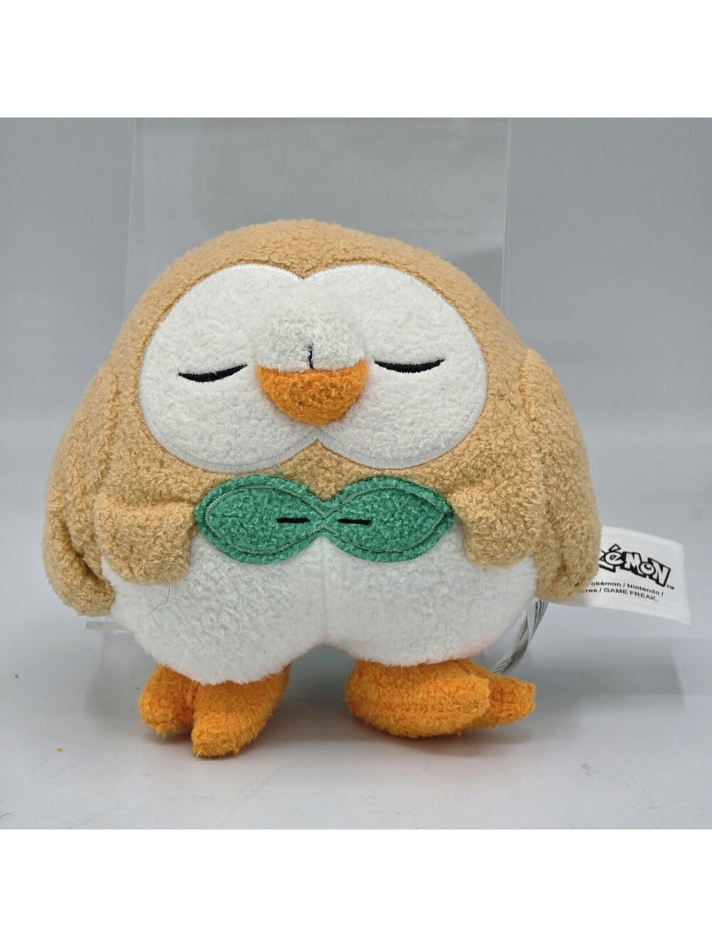 Pokemon Sleeping Rowlet 4.5” Plush 2024 Nintendo Brown Bird Owl